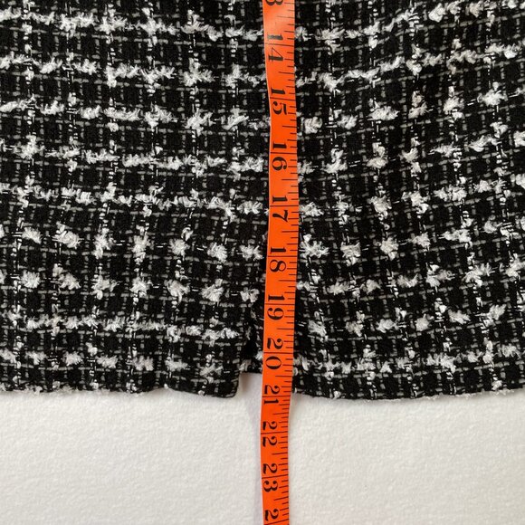 Halogen Tweed Pencil Skirt Classic Black White Knee Length Lined Size 8 - Picture 11 of 13